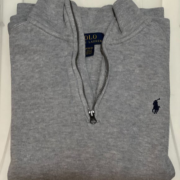 2 set of Polo Ralph Lauren Boys' Soft Cotton Quarter Zip Pull Over Sweaters - Picture 4 of 8
